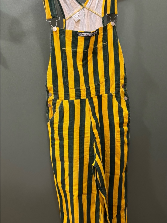 Game Bibs Other - Game Gear Yellow & Green Striped Men’s Overalls - Casual Workwear Style